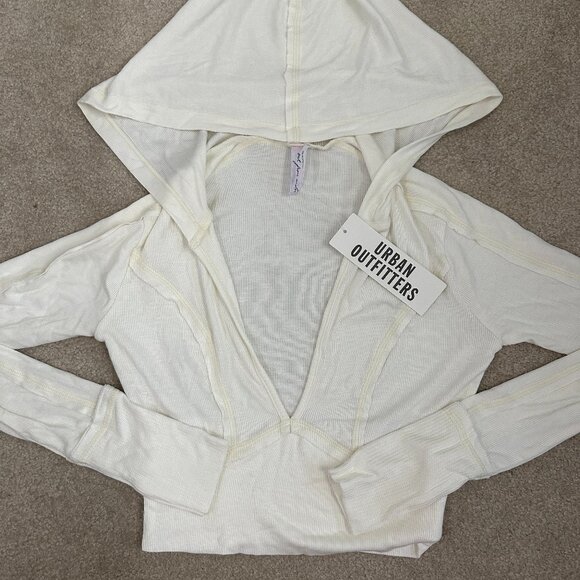 NWT Urban Outfitters Out from Under Long Sleeve V-Neck Sweater with Hood XS - Picture 1 of 4